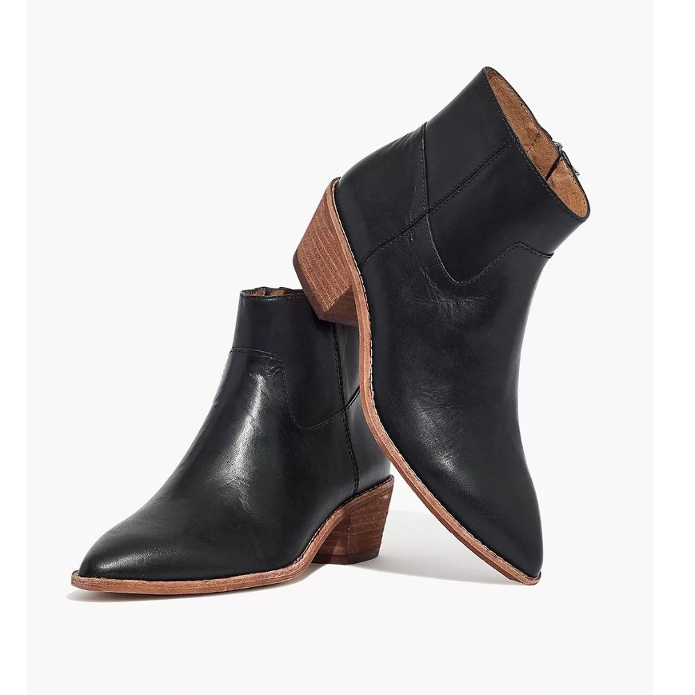 Madewell The Charley Boot in Leather Black 8